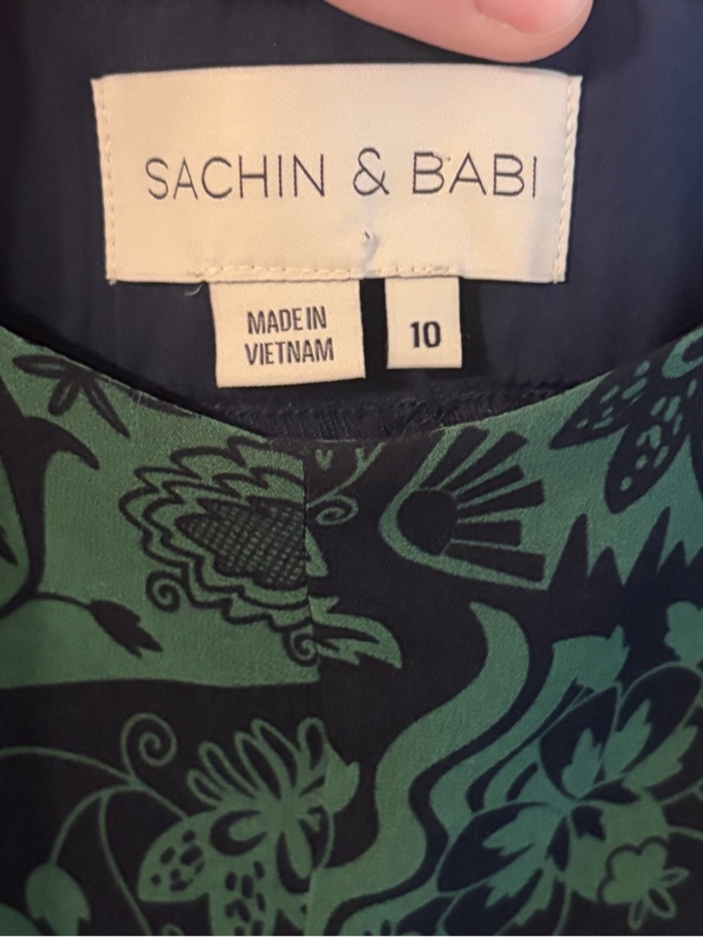 Sachin + Babi Dark Green Paisley Wide-Leg Pants - Picture 6 of 8